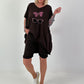 Oversized Shirt Skull - schoko