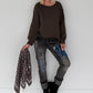 Sweater Peace & Love - mokka
