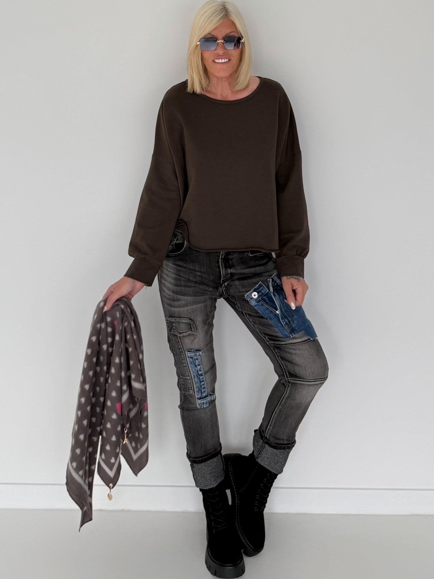 Sweater Peace & Love - mokka