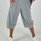 Casual Sweatpants with Eyelet Details - Grey