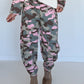 Sweatpants with camouflage print - olive multi-colored