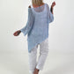 Häkelpullover asymmetrisch - hellblau