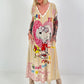 Knitted dress with lurex and dog print - multicolored