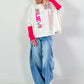 Oversized Sweatshirt Modell "Be Yourself" - weiss