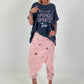 Stylische Hose im Knit-Look - rosa