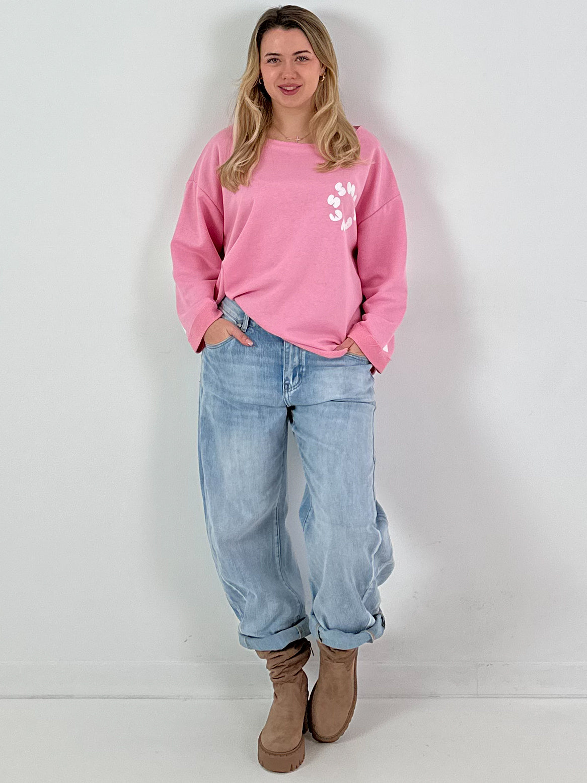 Sweatshirt model "Happiness" - pink
