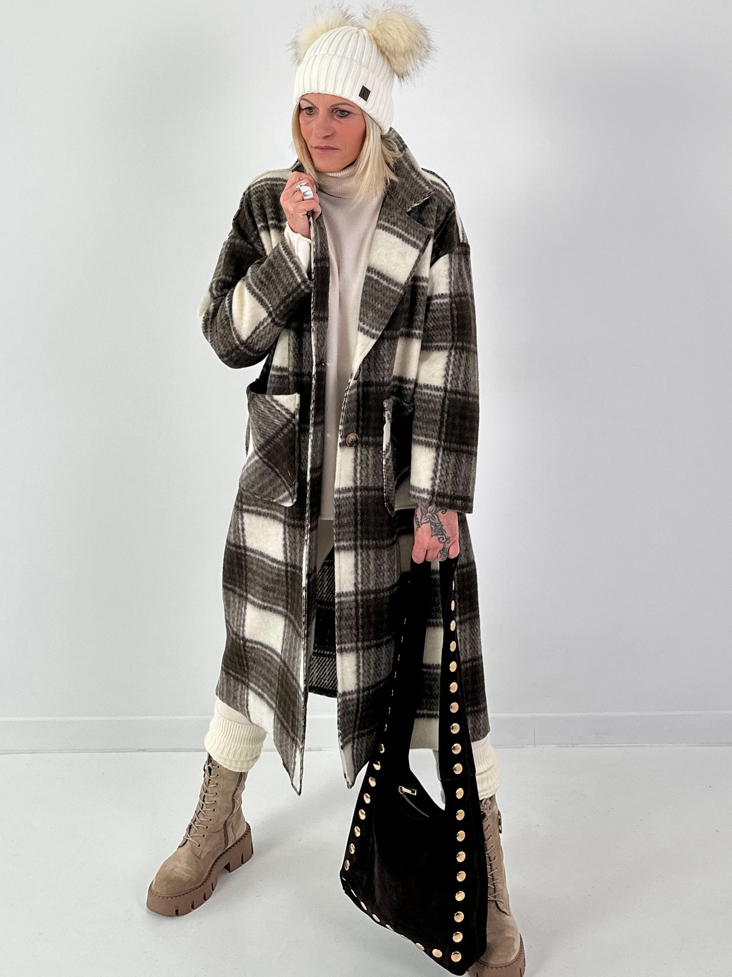 Karierter Mantel Modell "Heritage Check" - oliv-mehrfarbig