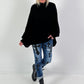 Oversized sweater model "Snuggle Arctic" - black