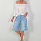 Tunic with side ruffles - white