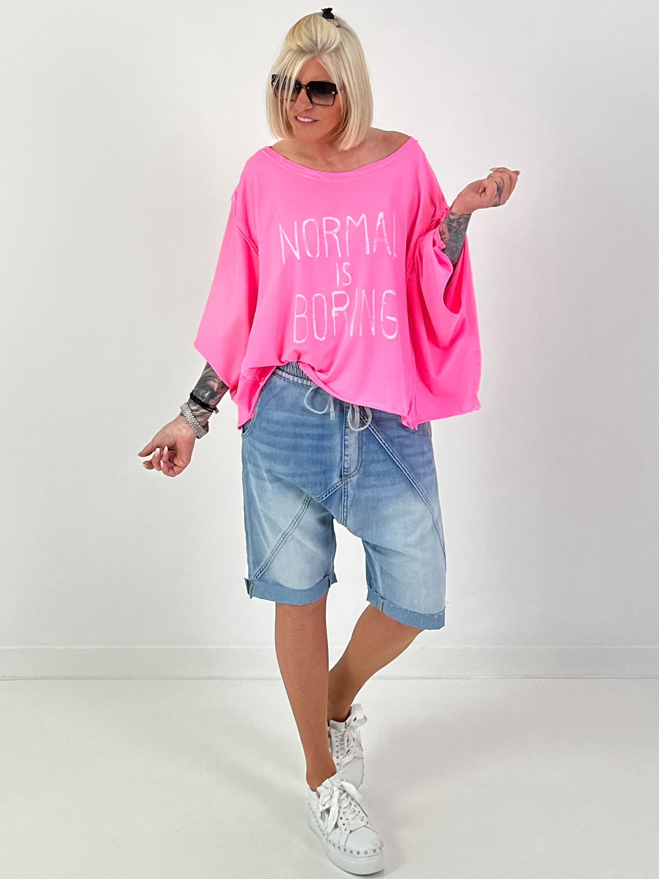 Oversized Shirt Normal is Boring - neon pink