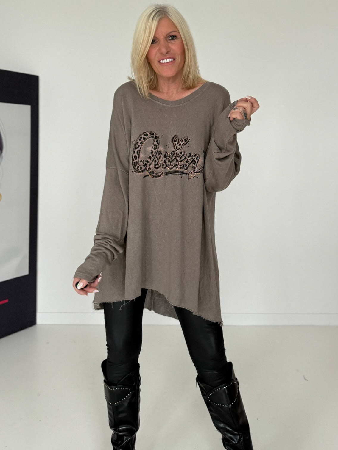 Oversized Shirt Queen - taupe