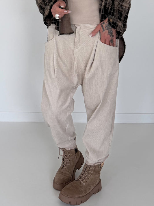 Cord-Baggy - beige