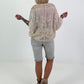 Boho blouse with elaborate crochet inserts - beige
