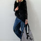 Stylische Tasche mit Strassdetails - schwarz-silber