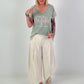 T-Shirt with statement print - khaki