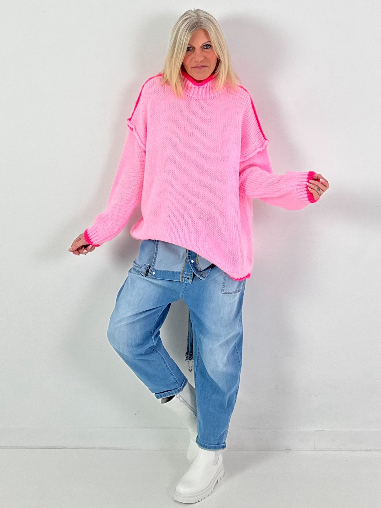 Trui model "Contrast Edge" - roze