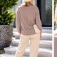 Pullover mit Stehkragen - taupe