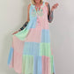 Ibiza Maxikleid - rosa-mint-hellblau