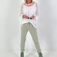 Silk Tunic with Crocheted Neckline - White
