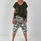 T-Shirt in edlem Materialmix - oliv