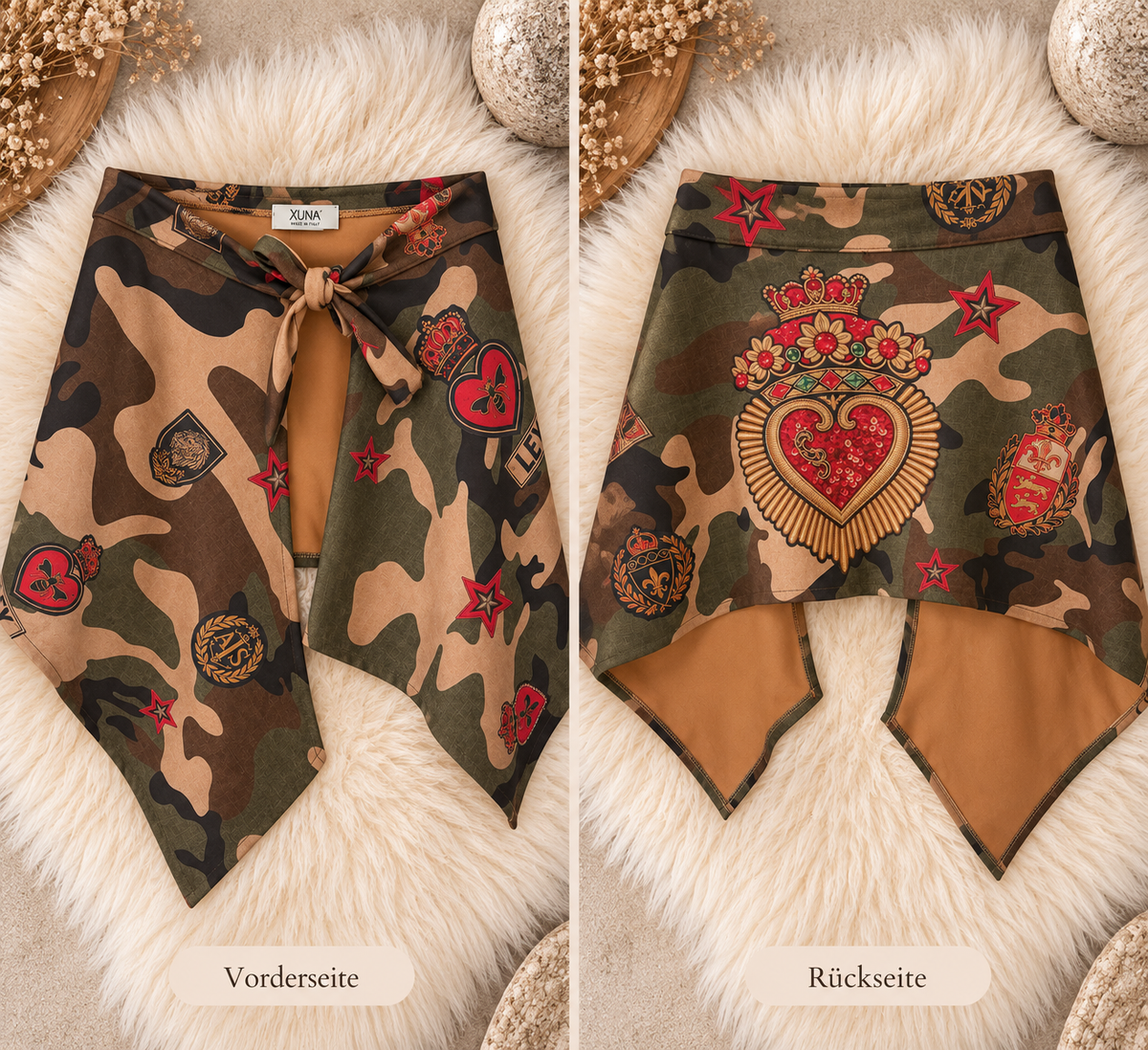 Waist Wrap in Wildlederoptik Royal Camouflage - mehrfarbig