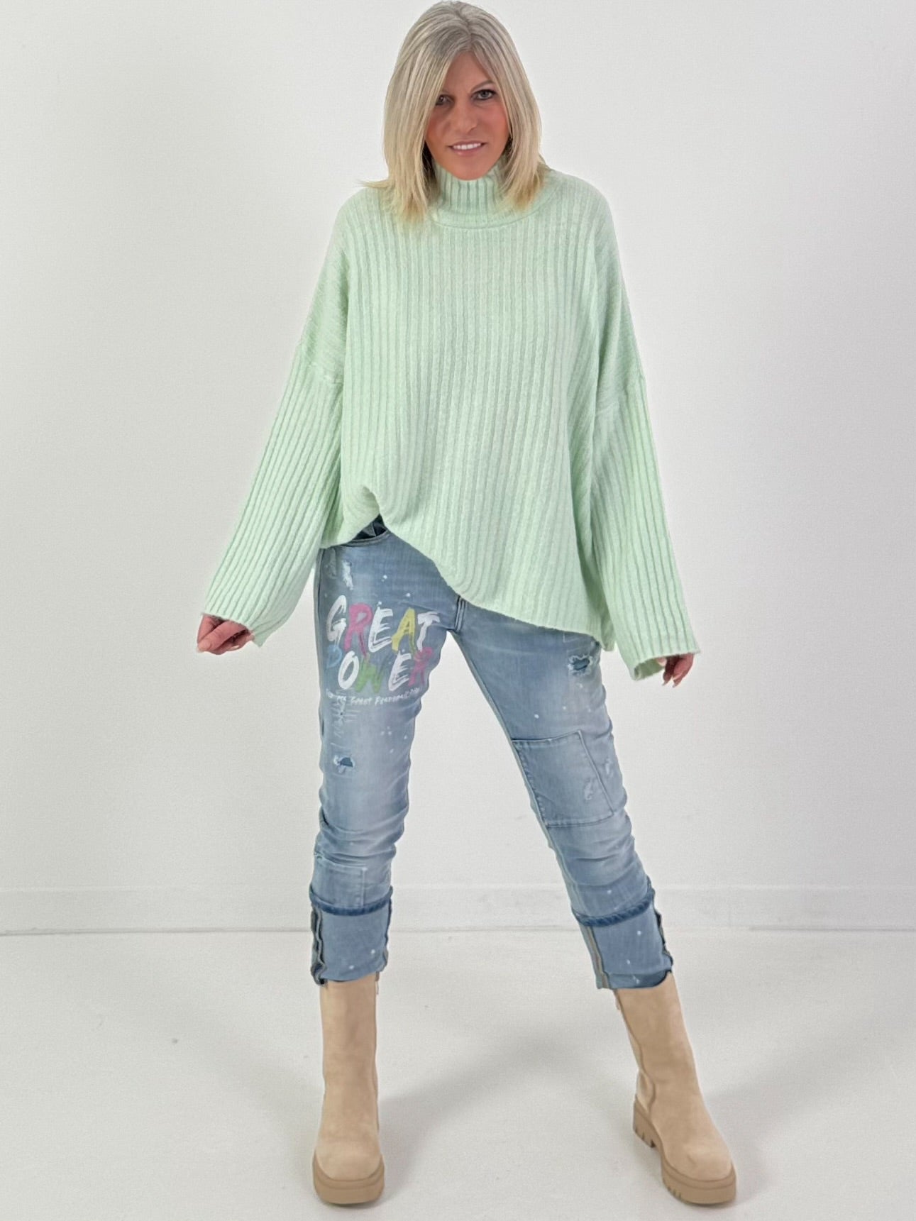 Pullover Modell "Feather Touch" - mint