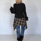 Waist Wrap im Karomuster - taupe-mehrfarbig
