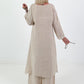 Linen two-piece set - beige