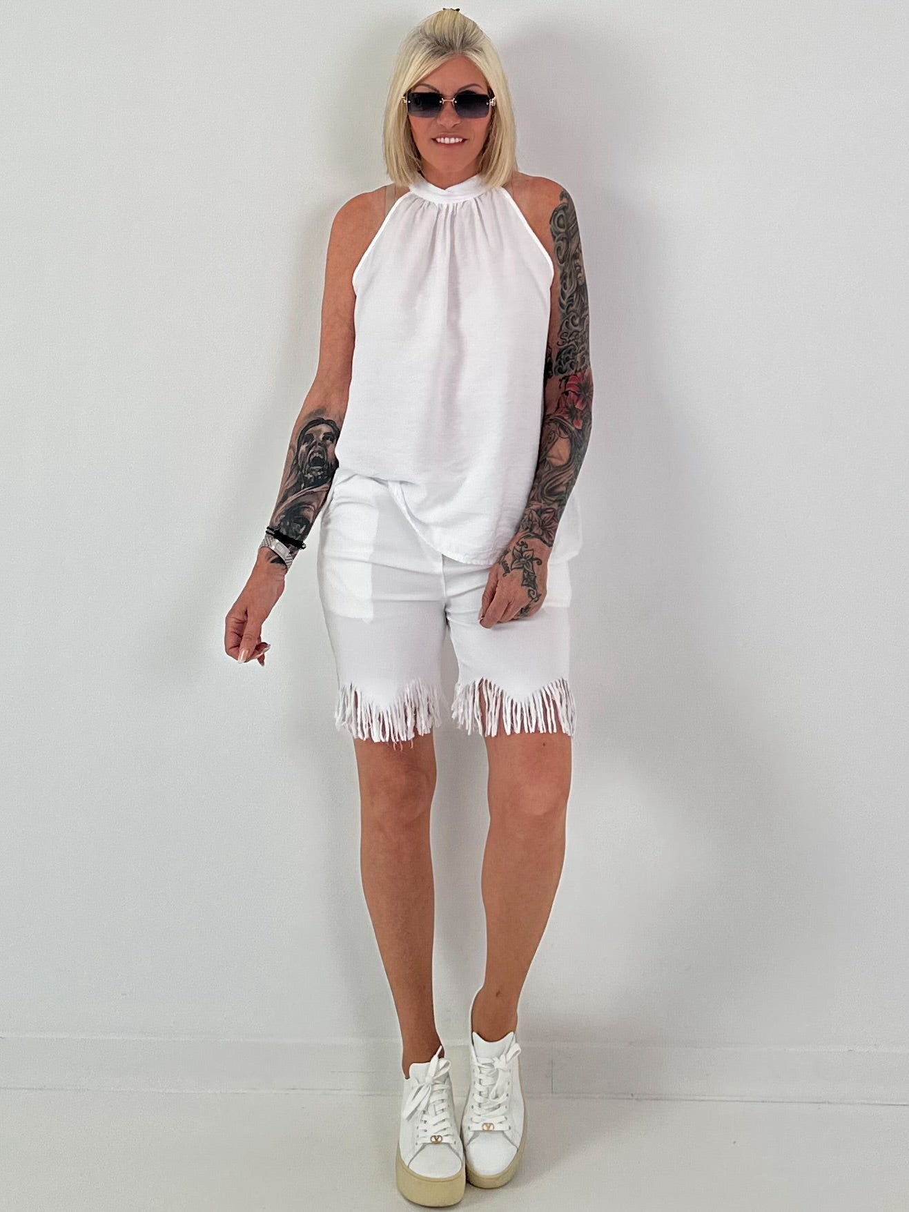 Neckholder Top - weiss