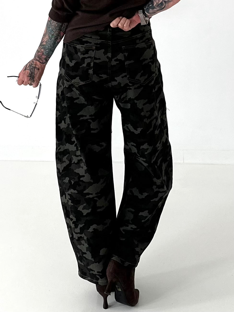 Camouflage Balloon Jeans Highwaist - mehrfarbig