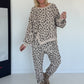 Zweiteiler mit Allover-Leo-Print - beige-mokka