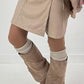 Skirt shorts in leather look model "Smooth Edge" - beige