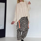 Haremhose im Leo-Print - beige-mehrfarbig
