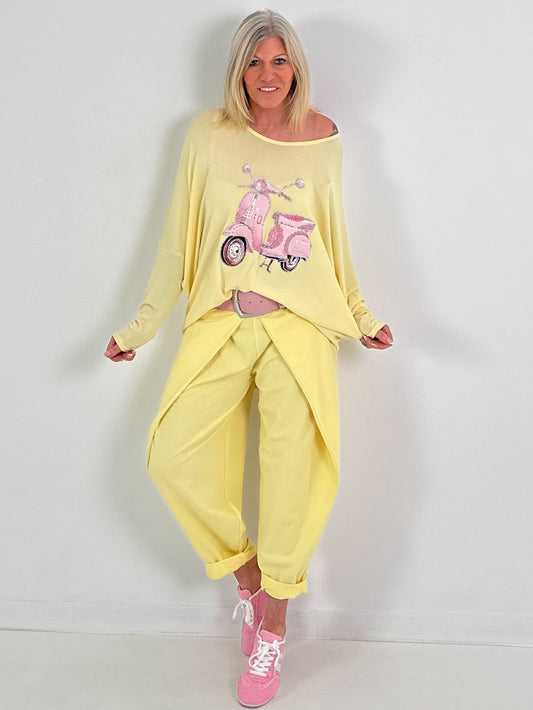 Oversized trui Vespa - geel