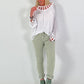 Silk Tunic with Crocheted Neckline - White