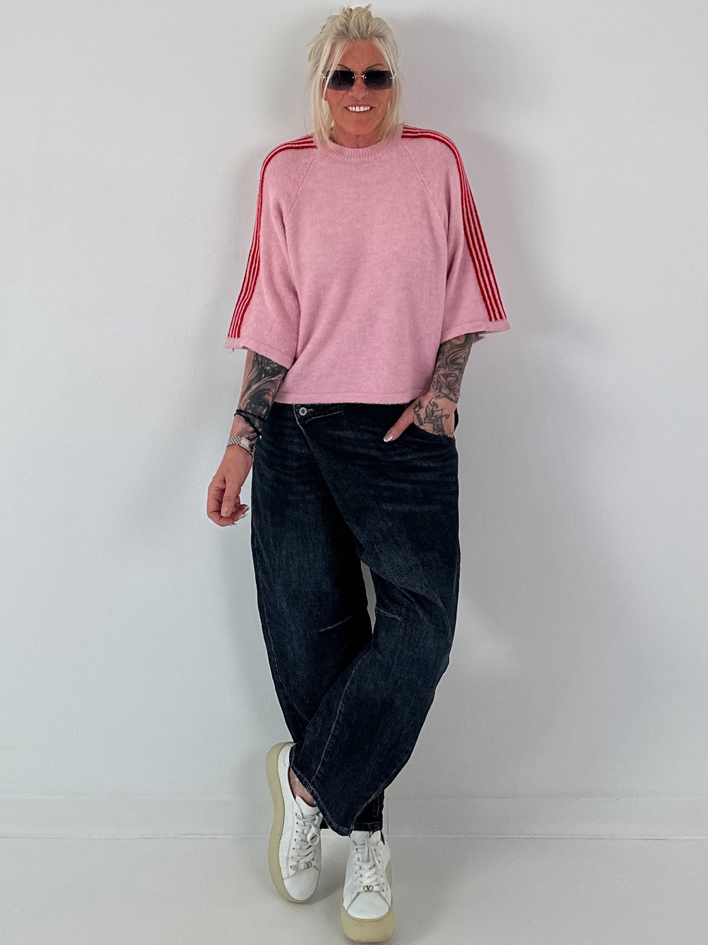 Pullover mit halbem Arm - rosa