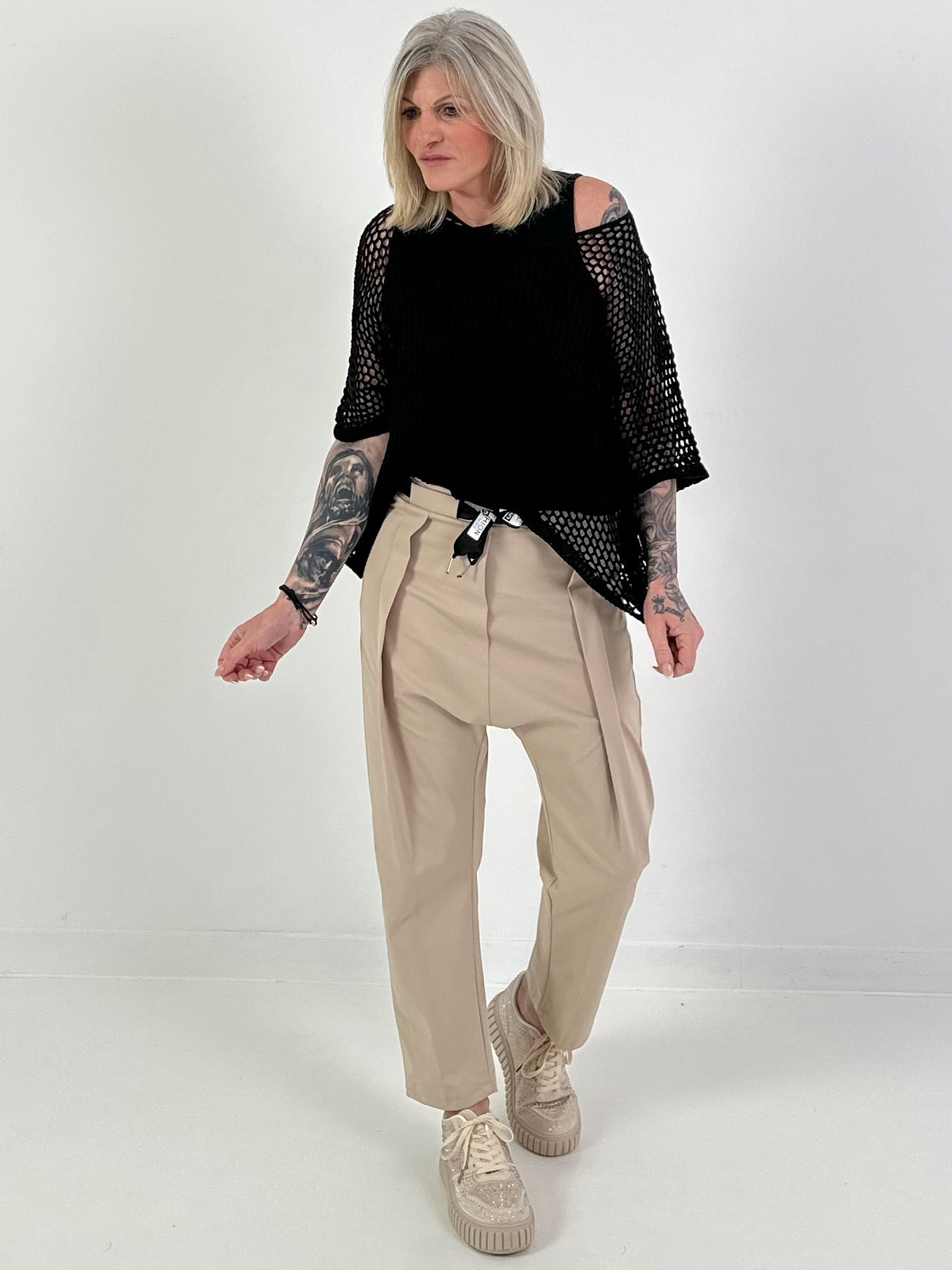 Gehaakt shirt - zwart