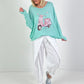 Oversized sweater Vespa - watergreen