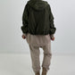 2 in 1 Jacke mit Leo-Print - oliv
