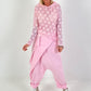 Leichter Hoodie aus Spitze - rosa