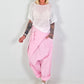 Baggy Hose mit Überwurf - rosa