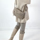Crossbody bag in leather look, model "The Edit Bag" - beige
