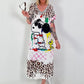Kleid mit print-Mix - weiss-rosa-mehrfarbig