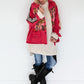 Oversized Jeansjacke mit Pailletten - used-red (lieferbar ab ca. 01.09.26)