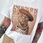 T-Shirt Fashion Leopard - weiss