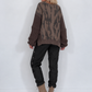 Sweater Nice mit Strickeinsätzen - chocolate