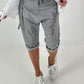 Baggy Shorts with Drawstring Detail - Grey