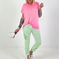 T-shirt with back tie - neon pink