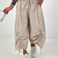 Balloon trousers with gathering seams - beige