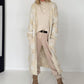 Strickmantel mit Pailletten - beige